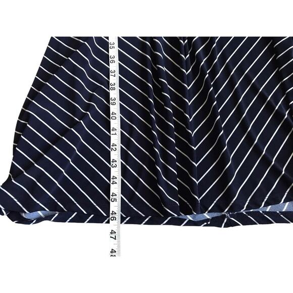 Lauren Ralph Lauren Dress Size 6 Blue White Striped 3/4 Sleeve V-Neck Faux Wrap - Picture 13 of 14